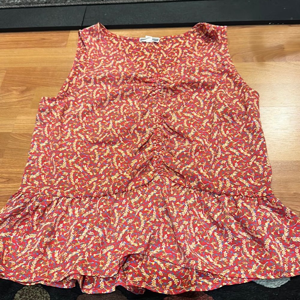 Red floral tank top